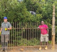 1NNNN....Great Antique Iron 9 Tall Posts and 142 Ft Tall. Fence x 58 " H.. + Matching Antique Driveway Gates..