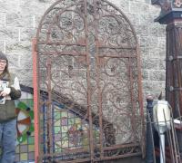 1RR.....PAIR OF CAST AND WROUGHT IRON GATES....105" H X 67 " W...C 1880
