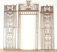 2HH...Three panel iron Entryway. Ht: 140.75" Wd: 58.25" Dpth: 6.5"