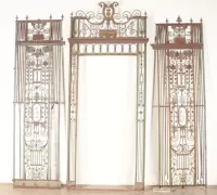 246...Three panel iron Entryway. Ht: 140.75" Wd: 58.25" Dpth: 6.5"
