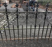 247 C.-1880-SIGNED-50-FT-ORNATE-FENCE-2-MATCHING-GATES