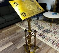 258-ORNATE-BRASS-BOOKSTAND-57 H X 22 ....150 LBS