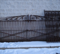 502-RARE! - 2 matching pr. antique driveway gates - c.1870 - 13' w each pr. x 67'' h