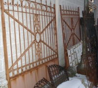 503- sold - 1-pr-antique-iron-gates-13-w-x-7-h