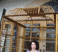 517- sold -great-antique-iron-and-stained-glass-elevator-with-iron-accordion-door-circa-1910