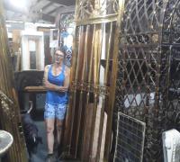 2GGG....The Finest Pair of Antique Brass Vault Doors... 32 wide each x 94 h.C 1890               