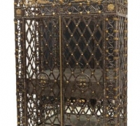 1G...ANTIQUE IRON &amp; BRASS BAR/CABINET...50IN W X 92 IN H X 25 IN D