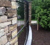 217 -  Antique  iron   fence   curved  at our  workshop to   customers  specs.