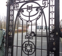 115  ORIGINAL CLUB ''21'' IRON DOOR - 600 LBS  - ANTIQUE IRON DOOR FROM NEW YORK CITY - CIRCA 1910 - 46'' W X 93'' H