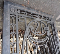 117  ORIGINAL CLUB ''21'' IRON DOOR - 600 LBS  - ANTIQUE IRON DOOR FROM NEW YORK CITY - CIRCA 1910 - 46'' W X 93'' H