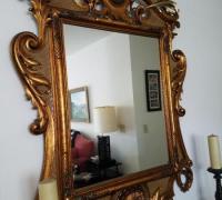7D.....GREAT  CARVED  MIRROR - C. 1880 -   51 W  X  65   H