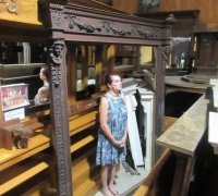 20.....GREAT CARVED WALNUT MIRROR...C. 1870....91