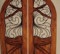 210-pair-of-new-iron-and-wood-arched-doors