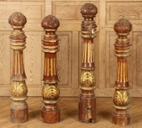 05A..4 GILT MAHOGANY NEWEL POSTS...49
