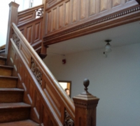 56 -The  FINEST antique carved staircase in the USA!  -  With all the matching  wall paneling and  paneled large room and doors and matching huge  11 ft  6''h x 85'' w