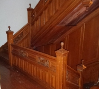 57 The  FINEST antique carved staircase in the USA!  -  With all the matching  wall paneling and  paneled large room and doors and matching huge  11 ft  6'' h x 85'' w - matching mantle - c. 1870 - 54 ft. long - 3 story staircase can become a 2 story staircase. 