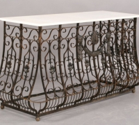 170-antique-iron-and-marble-console-table