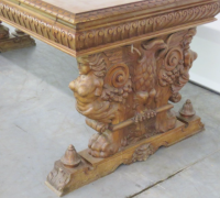 02- GREAT CARVED EAGLE TABLE - DESK WITH 2 DRAWERS - 75