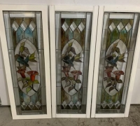 07H...SET OF 3 STAINED GLASS WINDOWS...50'' X 17 3/4''