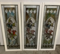 7H...SET OF 3 STAINED GLASS WINDOWS...50'' X 17 3/4''