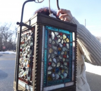 121-  sold - antique-stained-glass-light