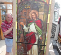 162-  sold - antique-stained-glass-window