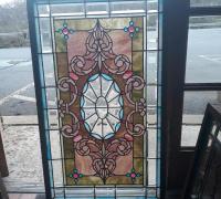 1H.....Rare. Beveled and Stained Glass w 28 Jewels....7 pc set.can separate..