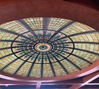 2FF-Rare-.12-Ft-wide-Antique-Dome-Stained-Glass