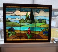 2G... GREAT ANTIQUE LANDSCAPE PAIR -  C. 1880  - 44" W X 6 H  EACH