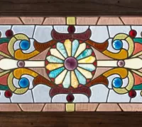 2RR-Circa-1900-leaded-glass-wood...19" H X 40" L