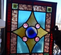 514-  sold - antique-stained-glass-window