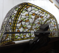 94-rare-2-pc-antique-stained-glass-canopy-44-in-w-x-15-in-h-x-16-in-d