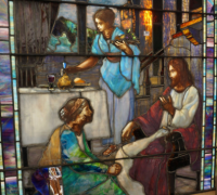 845- 3 GREAT RARE - LA FARGE WINDOWS - each about 70\'\' H X 55\'\' W